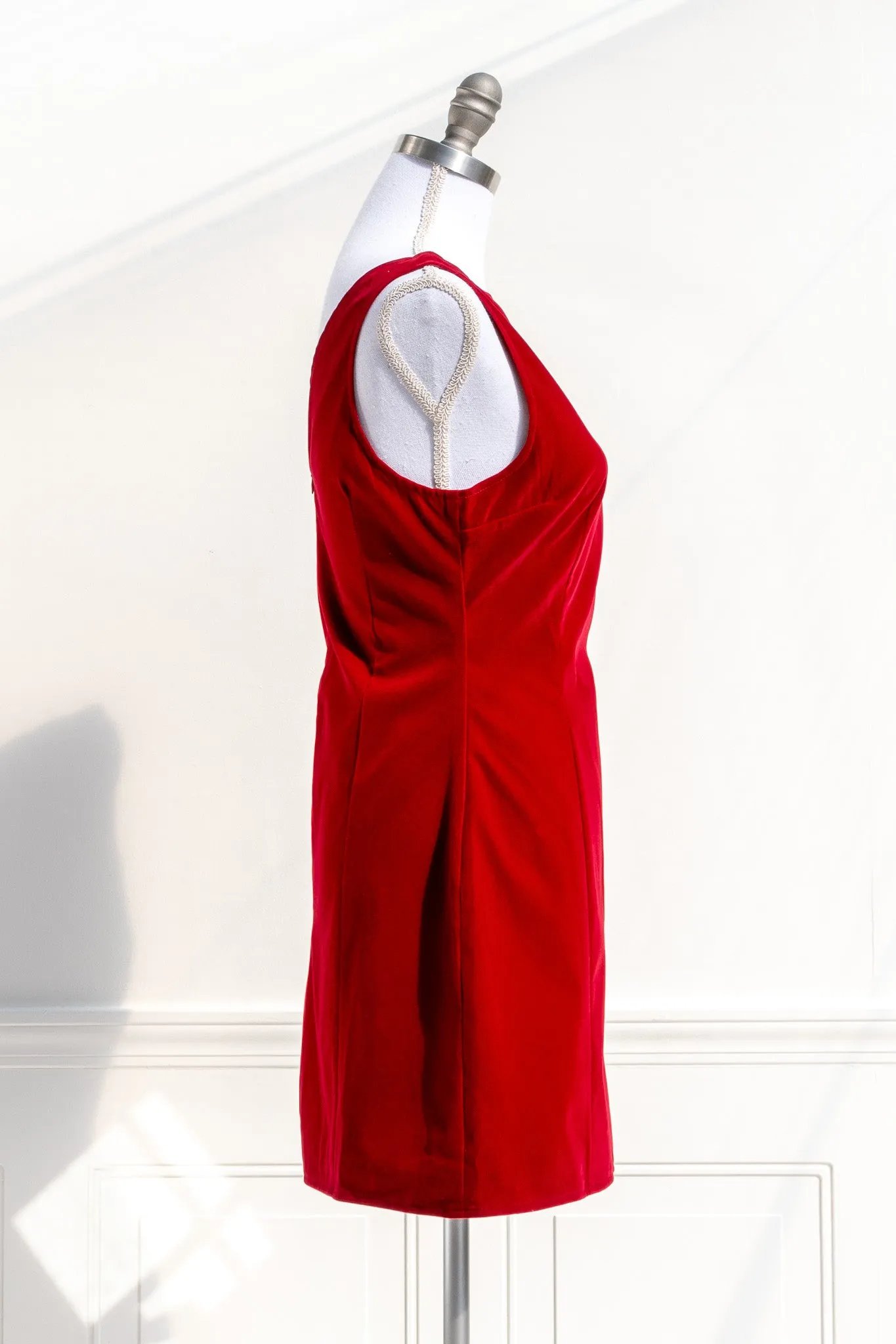 Enchanté Velvet Mini Dress - Red
