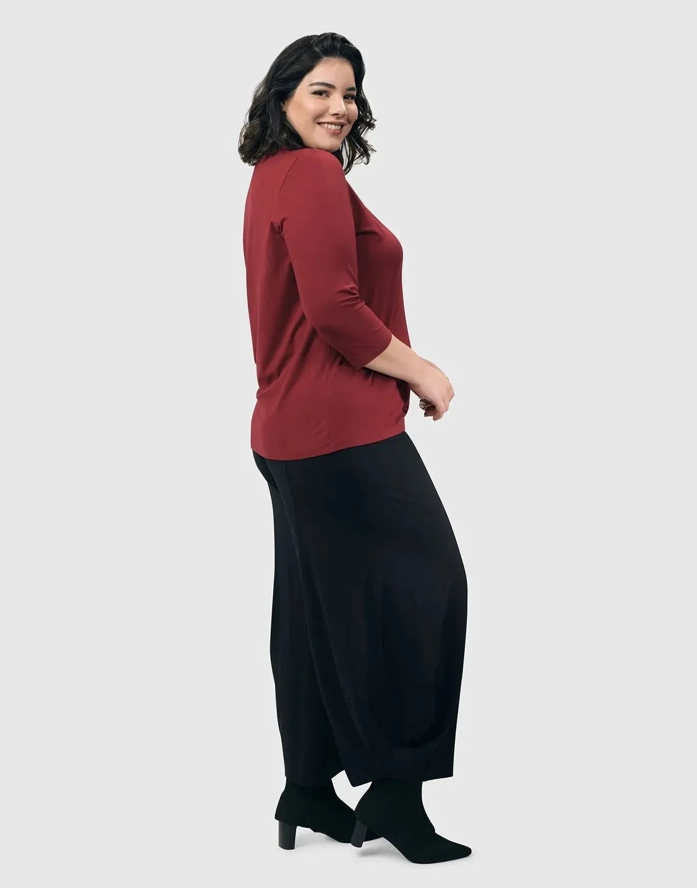 Essential Mockneck Top, Plum