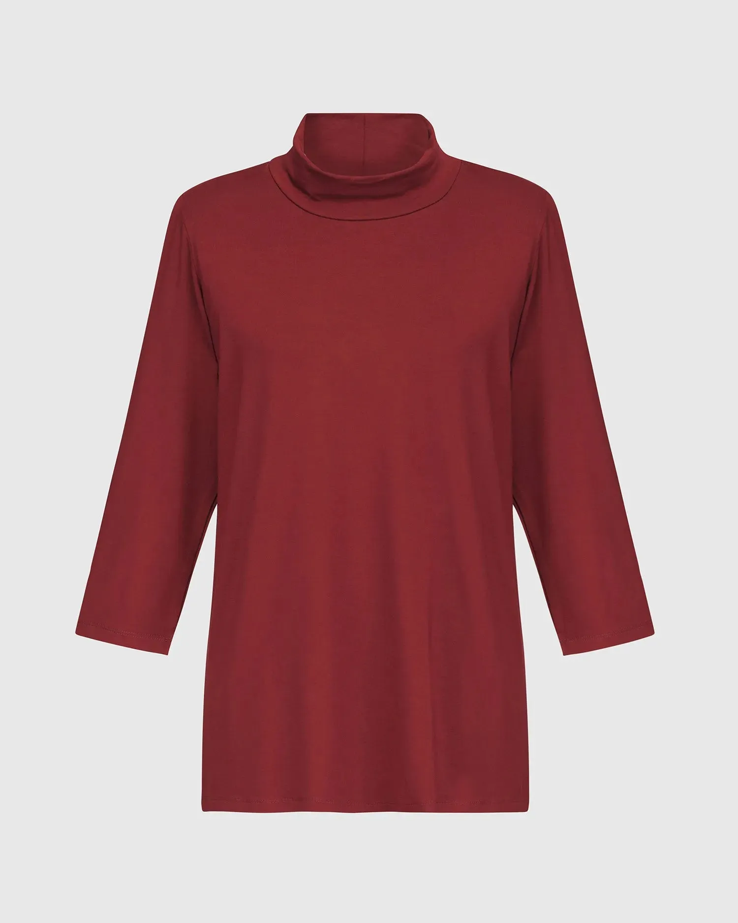 Essential Mockneck Top, Plum