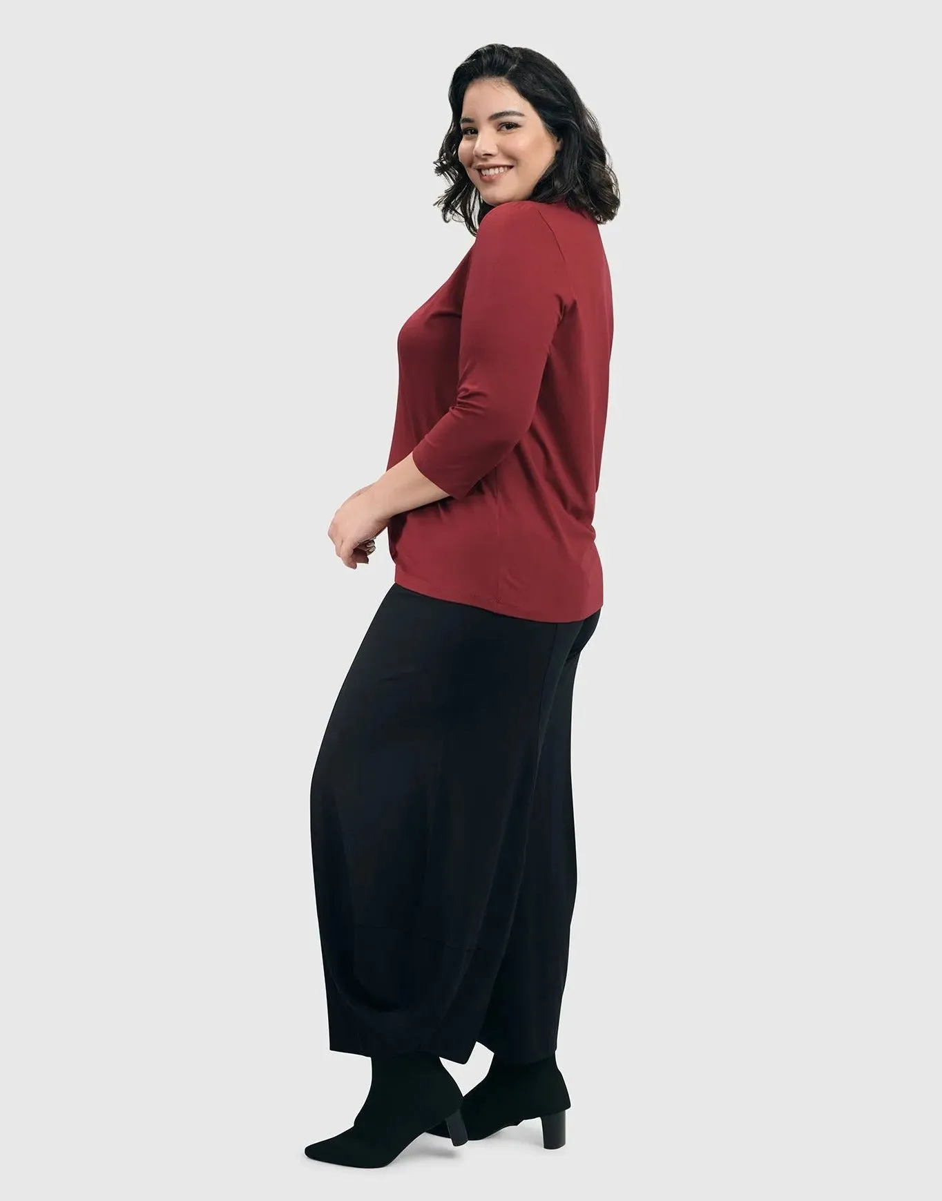 Essential Mockneck Top, Plum