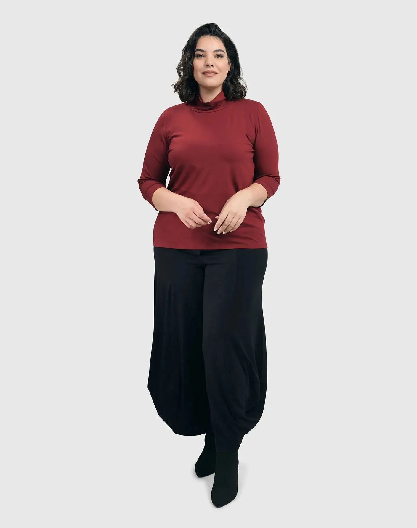 Essential Mockneck Top, Plum