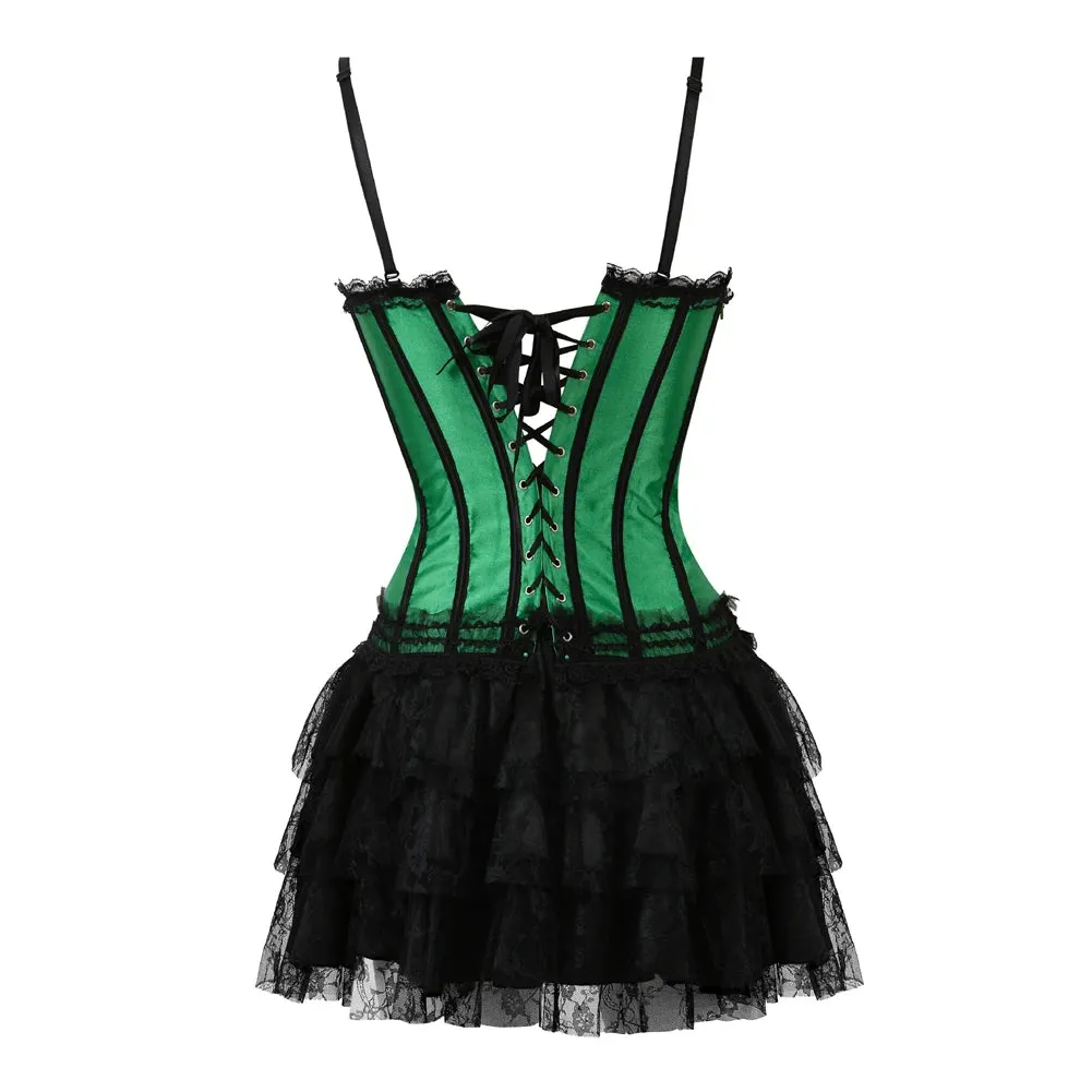 Funki Buys | Dresses | Women's Gothic Satin Lace Corset Dress