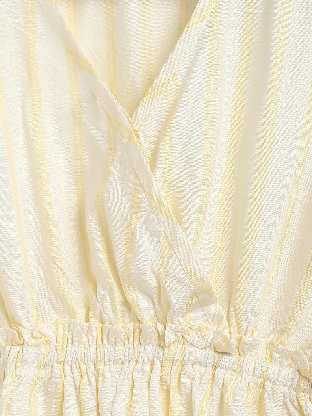 Girls Cream Dobby Weave Top