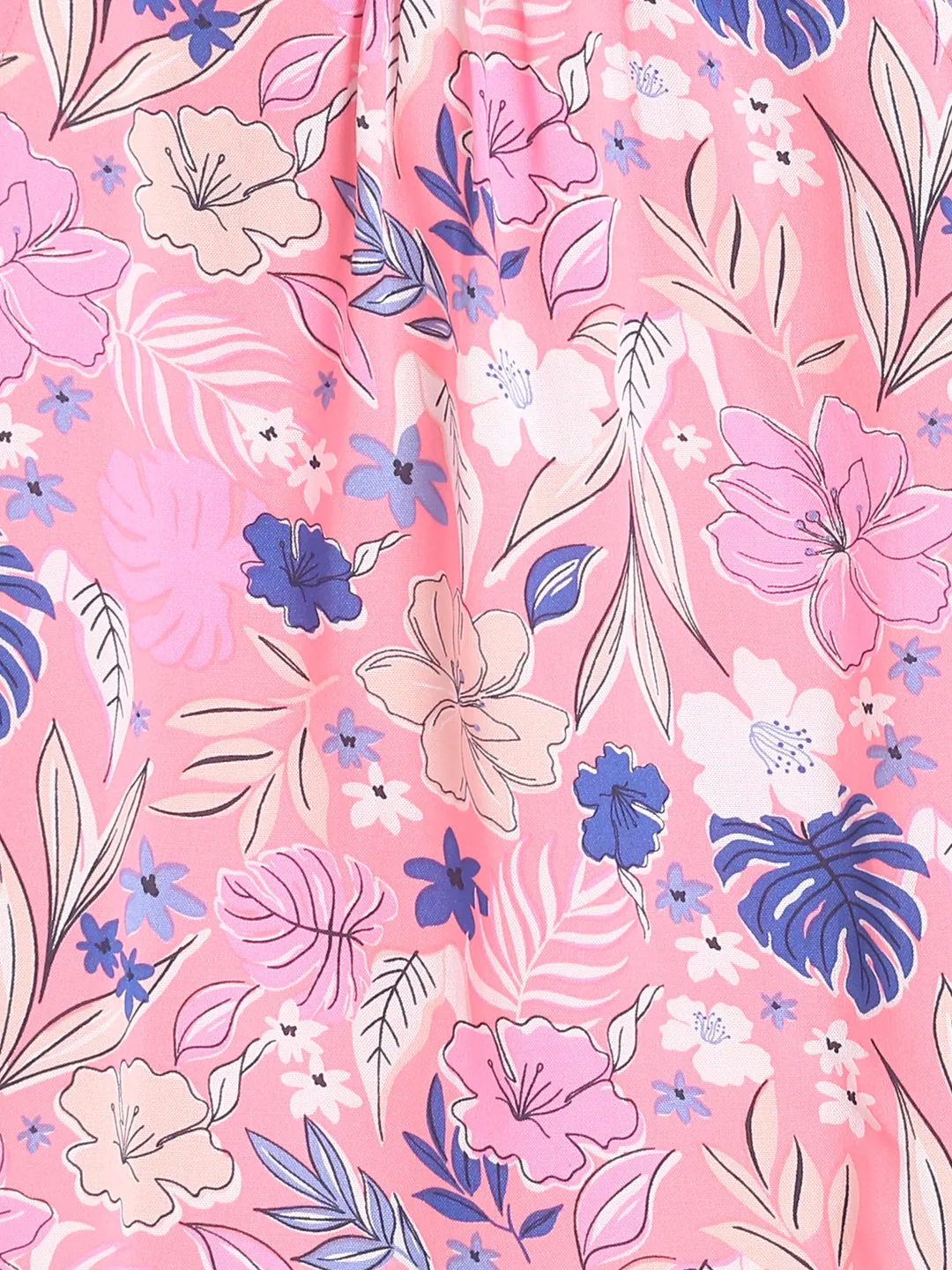 Girls Neon Pink Printed Top