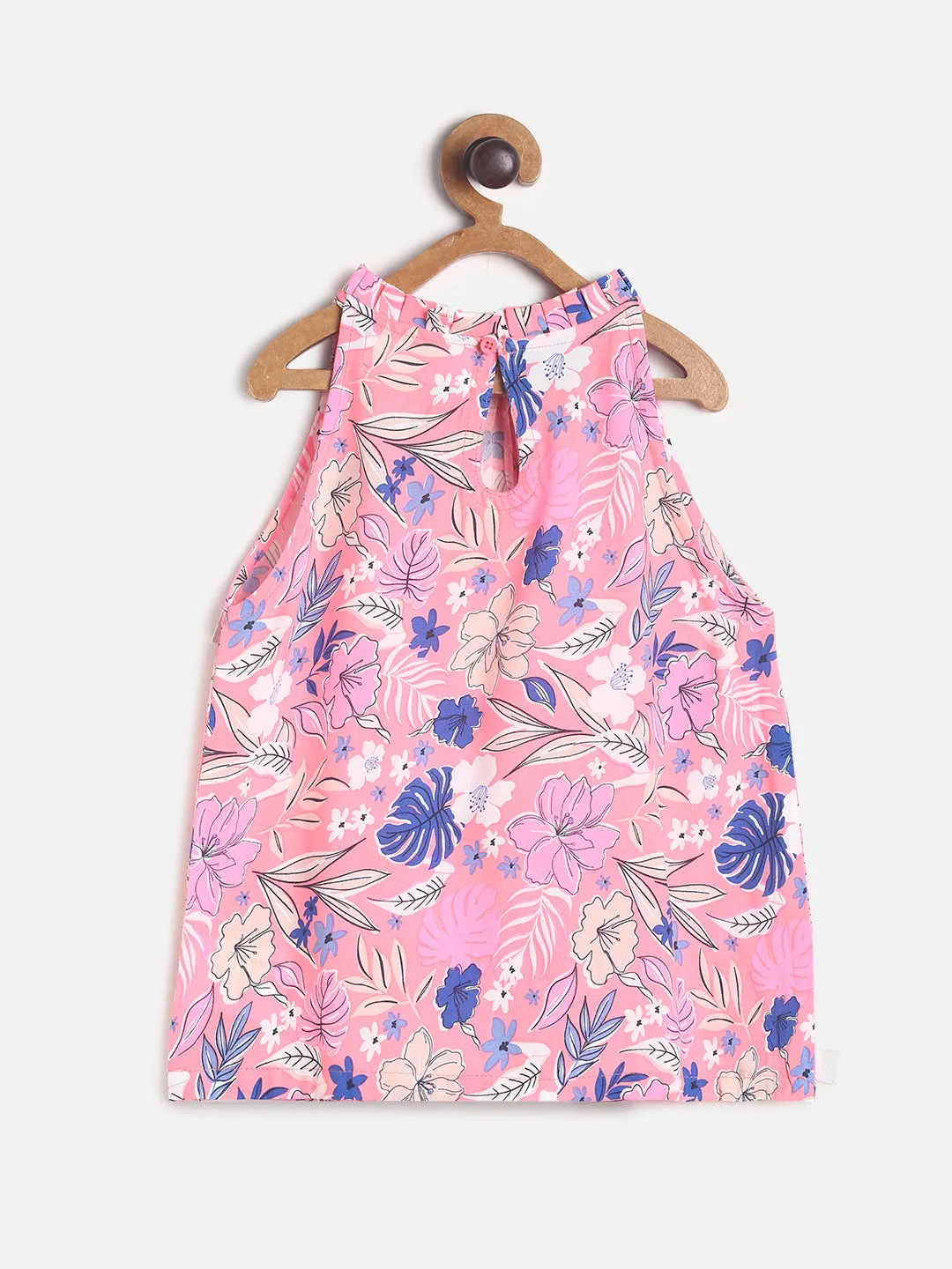 Girls Neon Pink Printed Top