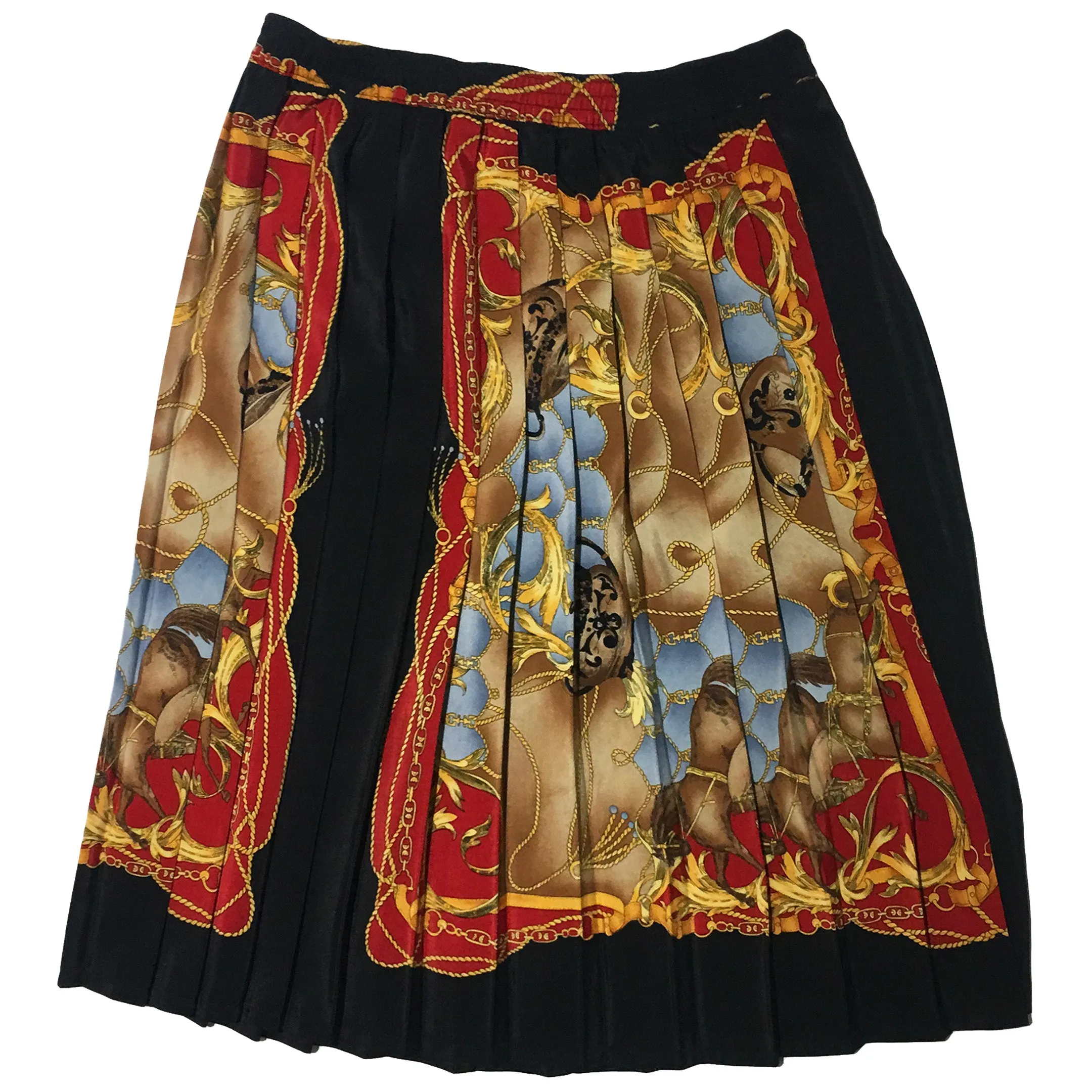 Gold & Red Horseback Riding Skirt