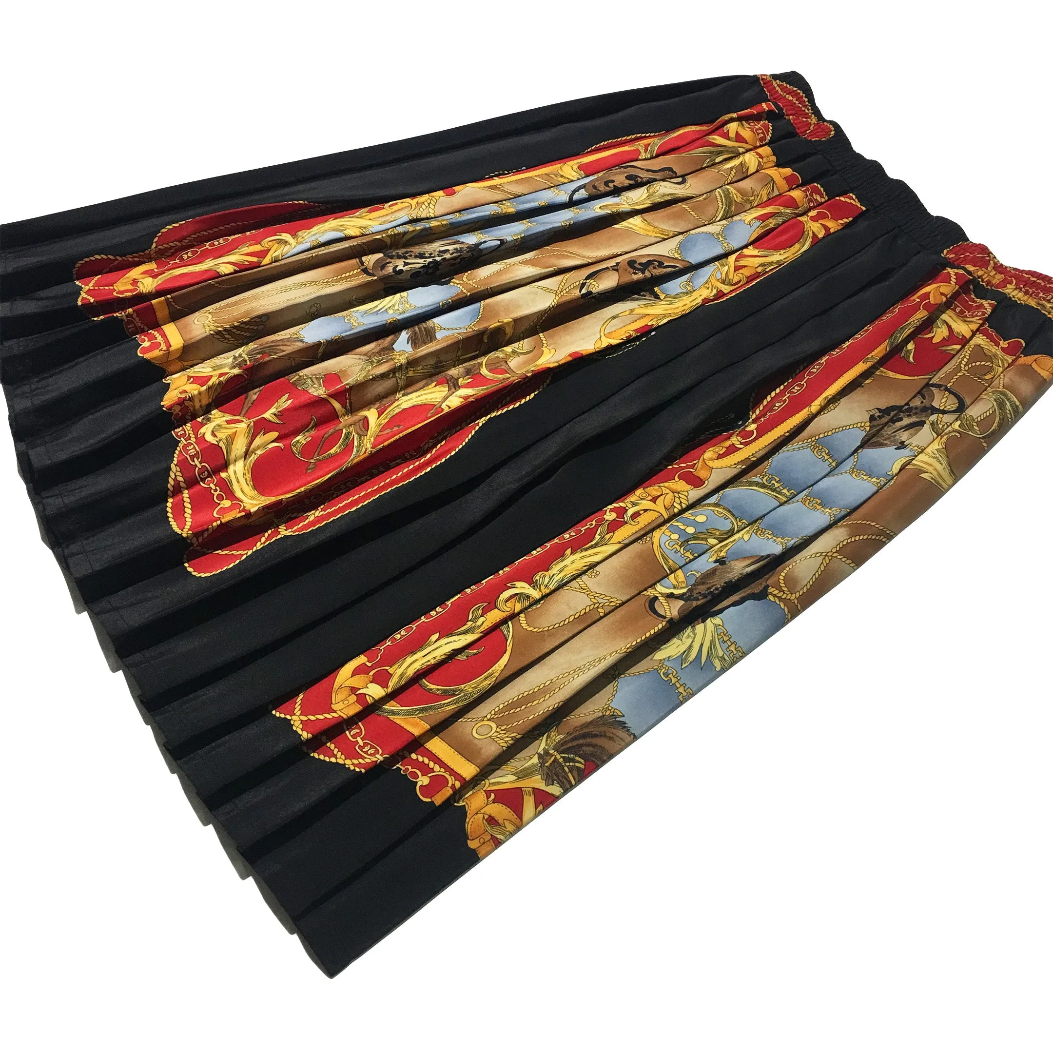 Gold & Red Horseback Riding Skirt