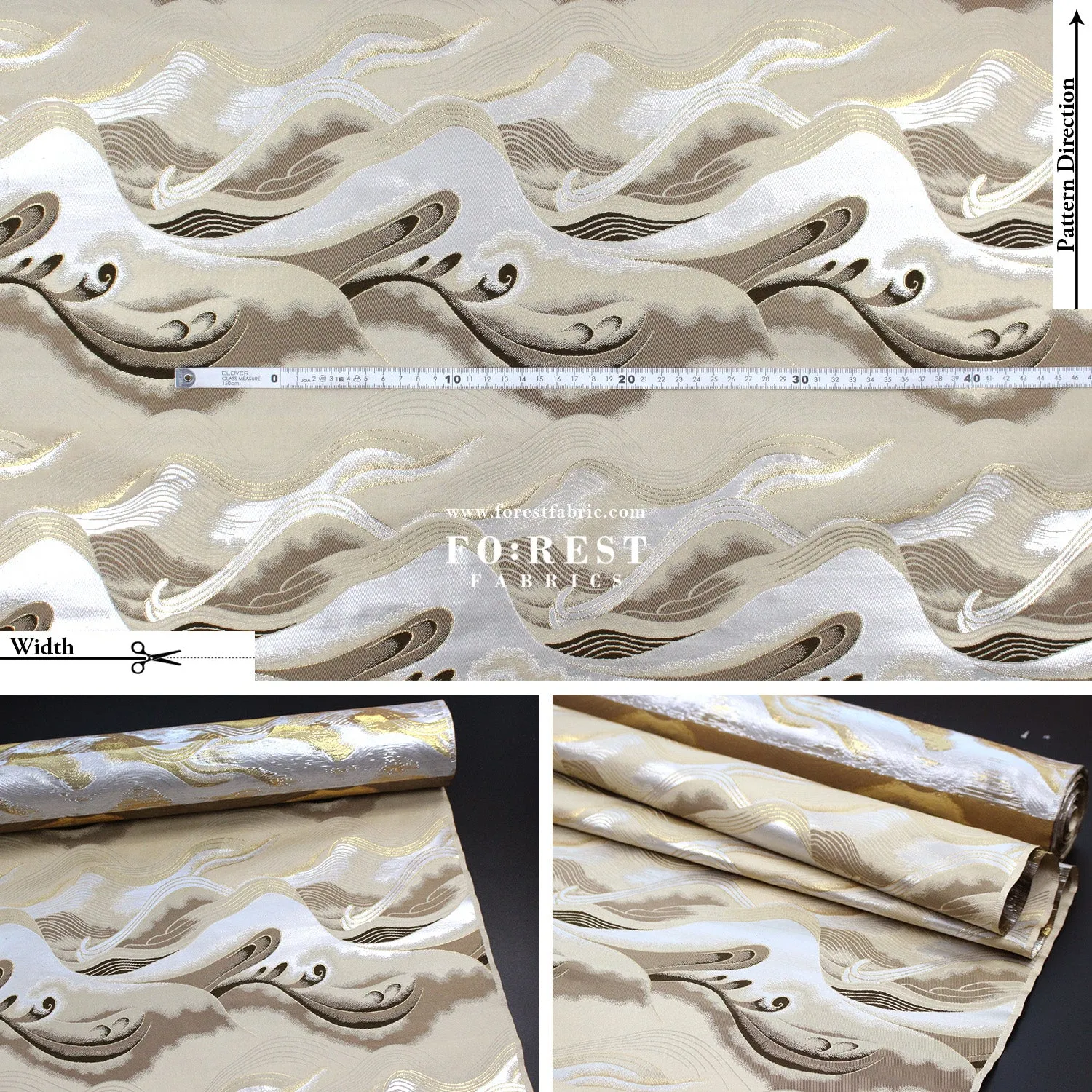 Gold Brocade - cloud fabric