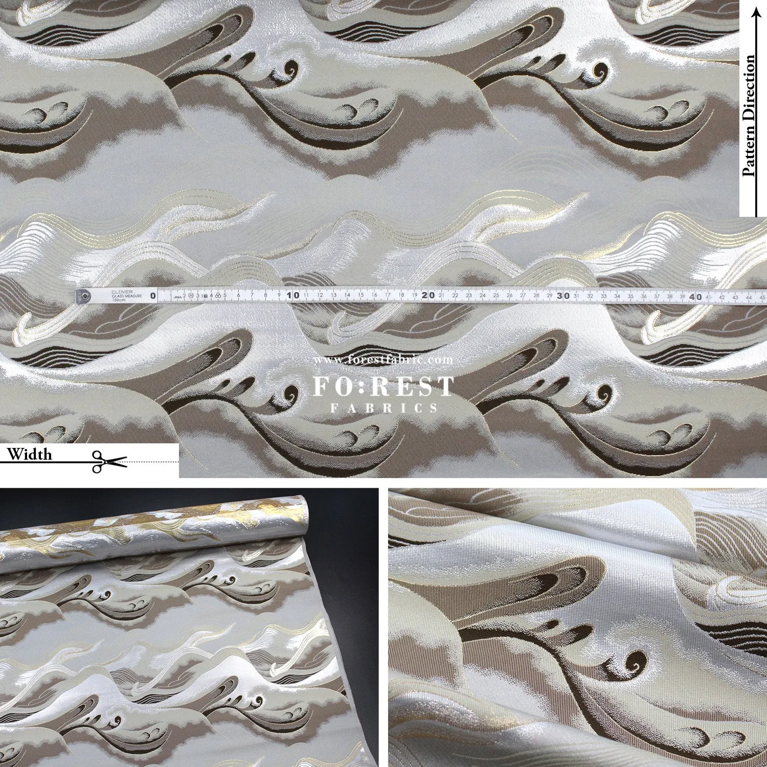 Gold Brocade - cloud fabric