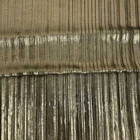 Gold Metallic Pleated Foil Polyester Spandex Fabric