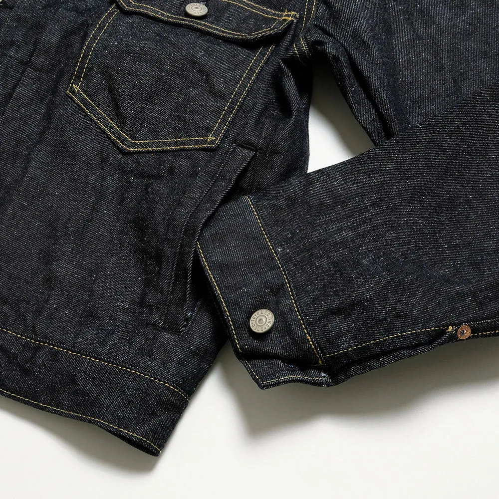 GOLD - RECYCLED WASTE SUVIN COTTON YARN 11.5oz. DENIM PLEATED BLOUSE - GL15470A