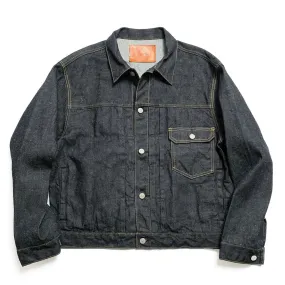 GOLD - RECYCLED WASTE SUVIN COTTON YARN 11.5oz. DENIM PLEATED BLOUSE - GL15470A
