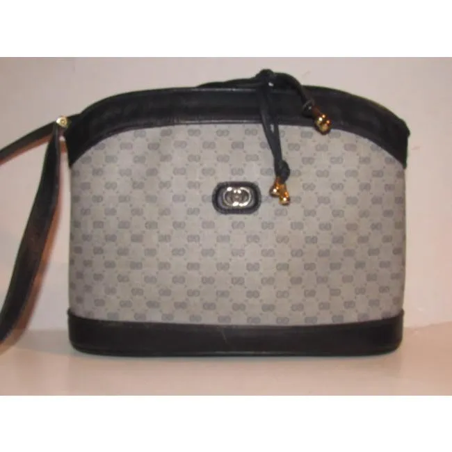 Gucci Blue Micro G Print Leather Bucket Bag Satchel