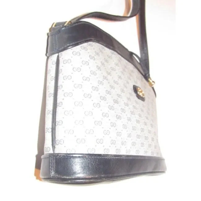 Gucci Blue Micro G Print Leather Bucket Bag Satchel