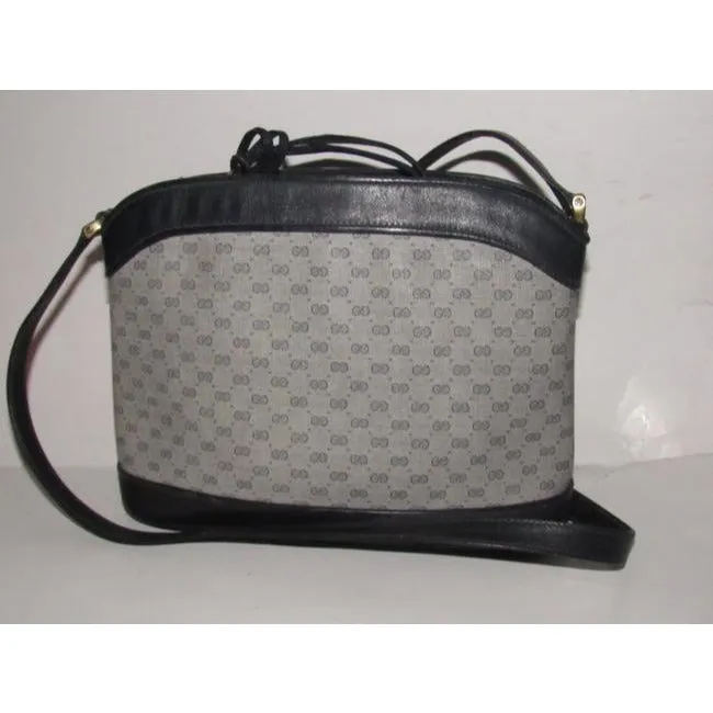 Gucci Blue Micro G Print Leather Bucket Bag Satchel