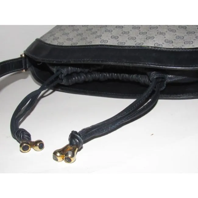 Gucci Blue Micro G Print Leather Bucket Bag Satchel