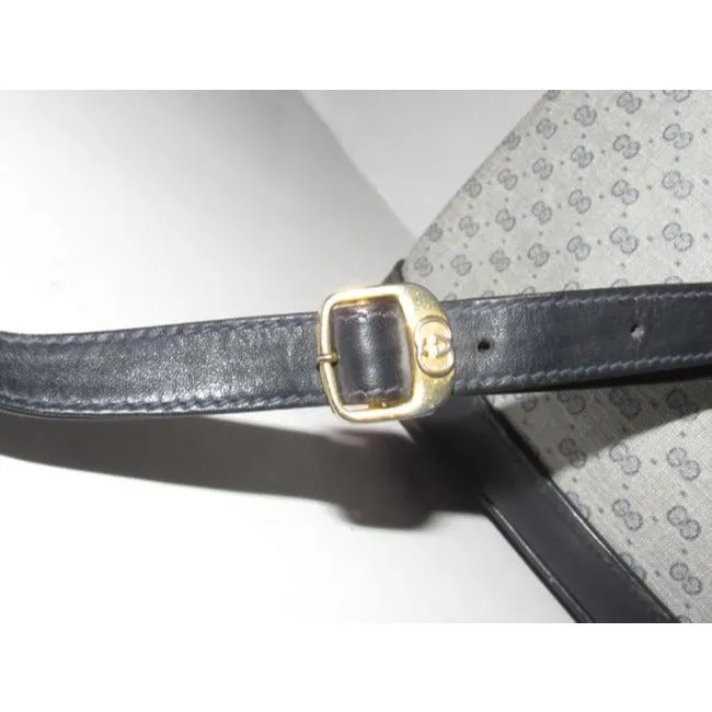 Gucci Blue Micro G Print Leather Bucket Bag Satchel