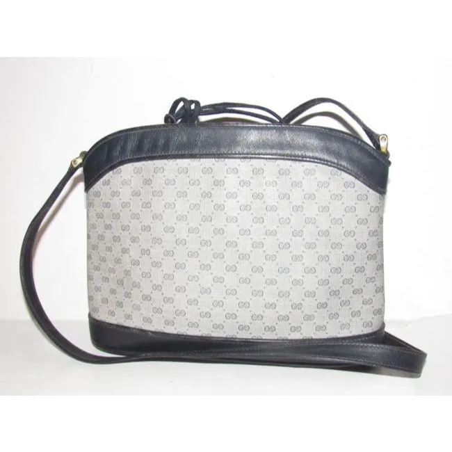 Gucci Blue Micro G Print Leather Bucket Bag Satchel