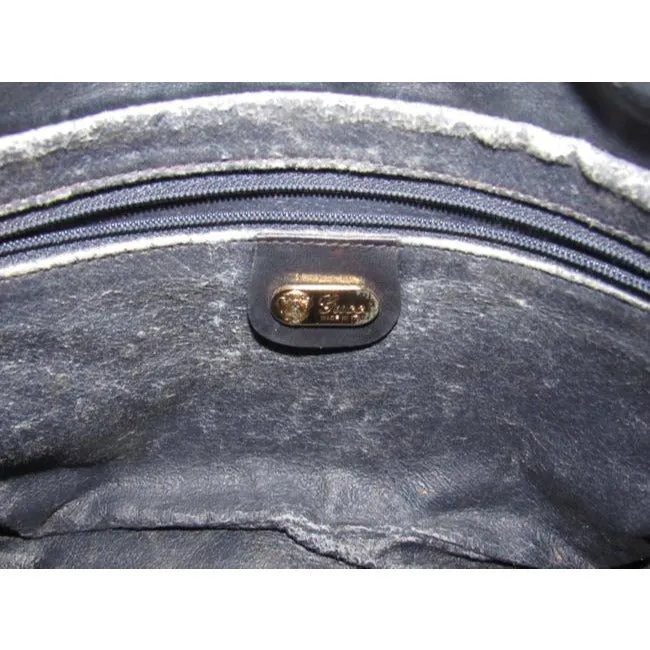 Gucci Blue Micro G Print Leather Bucket Bag Satchel