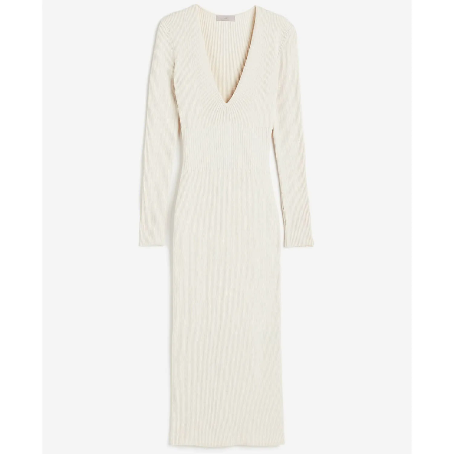 H&M Rib-knit Bodycon dress, light beige