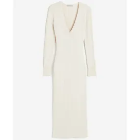 H&M Rib-knit Bodycon dress, light beige