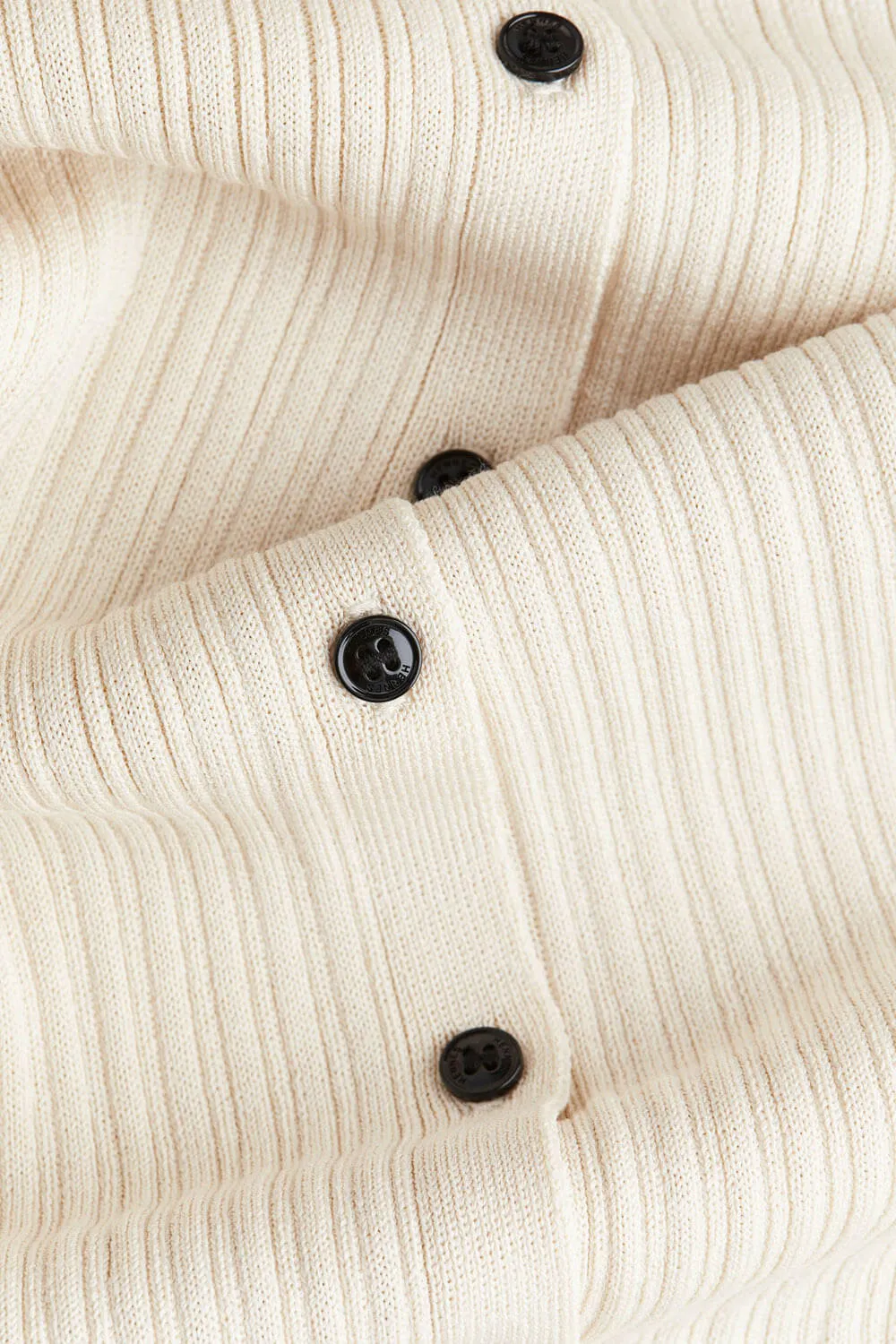 H&M Rib-knit Button-front dress, cream