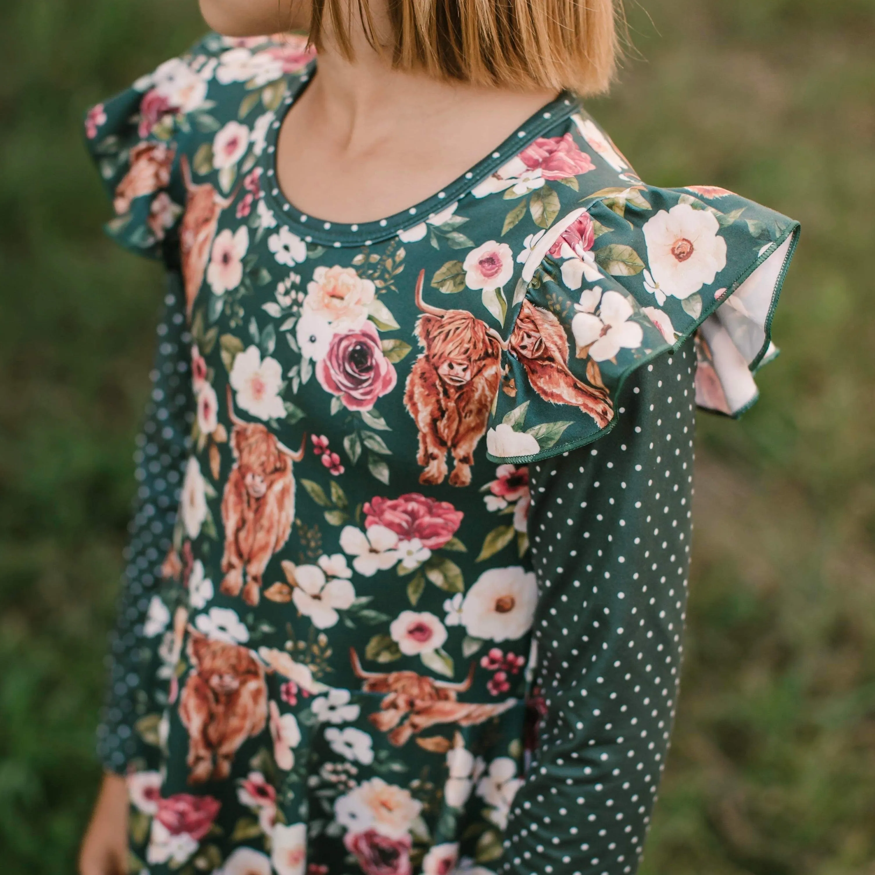 Highland Cow Twirl Dress