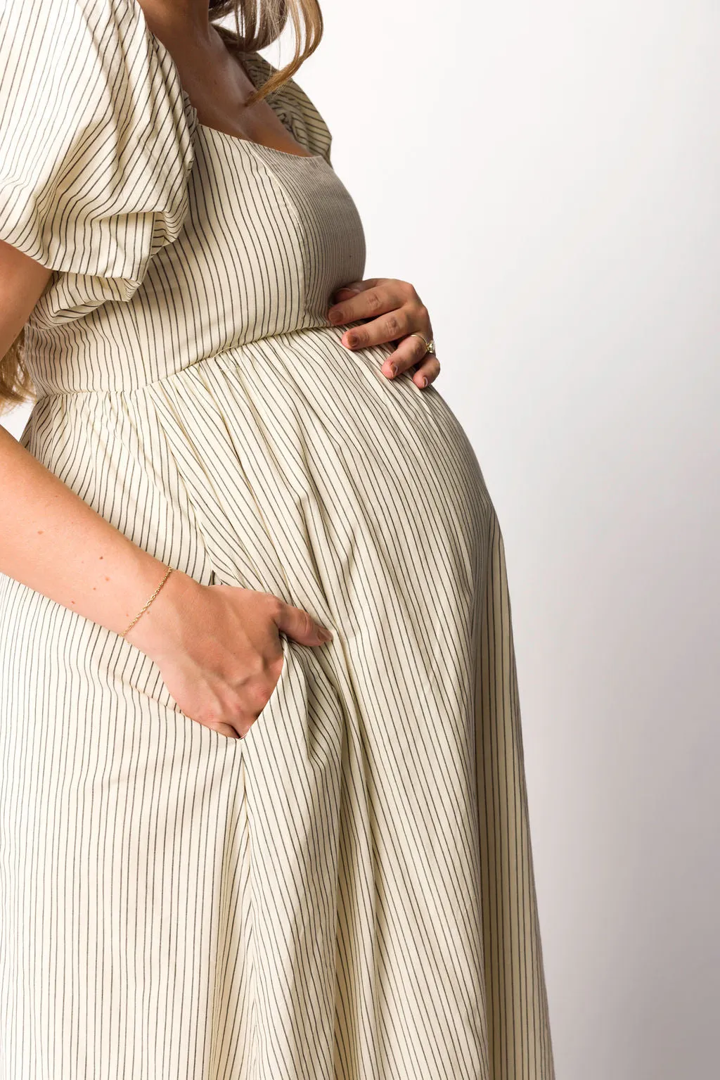 Jules  Striped Maxi Dress in Natural/Black