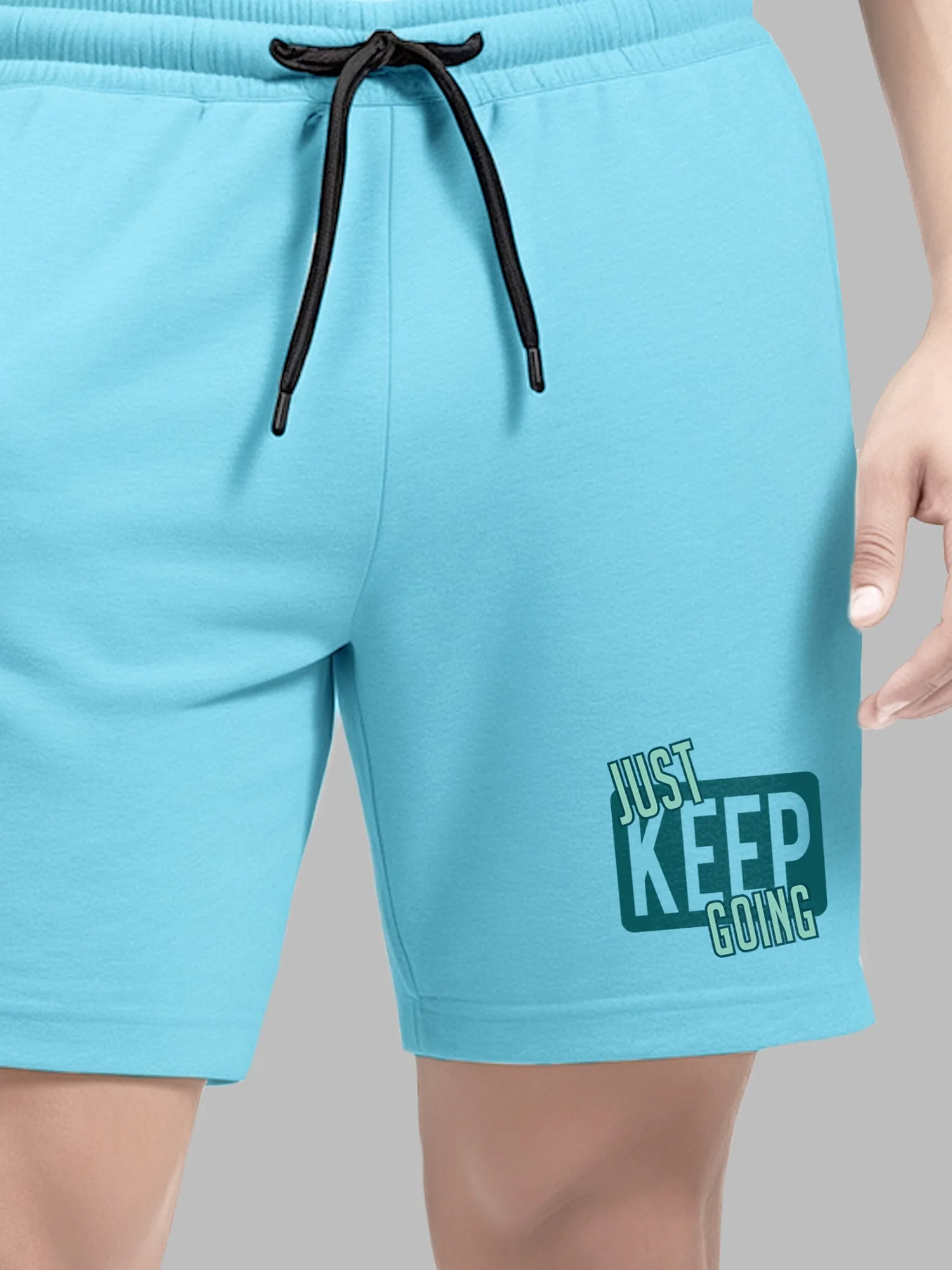 Just Keep Going Cotton Mens T Shirt and Shorts Combo Set