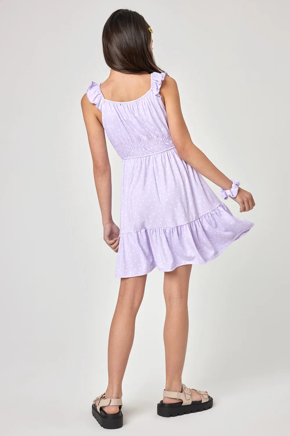 Kids Purple Floral Cardigan and Dress Set