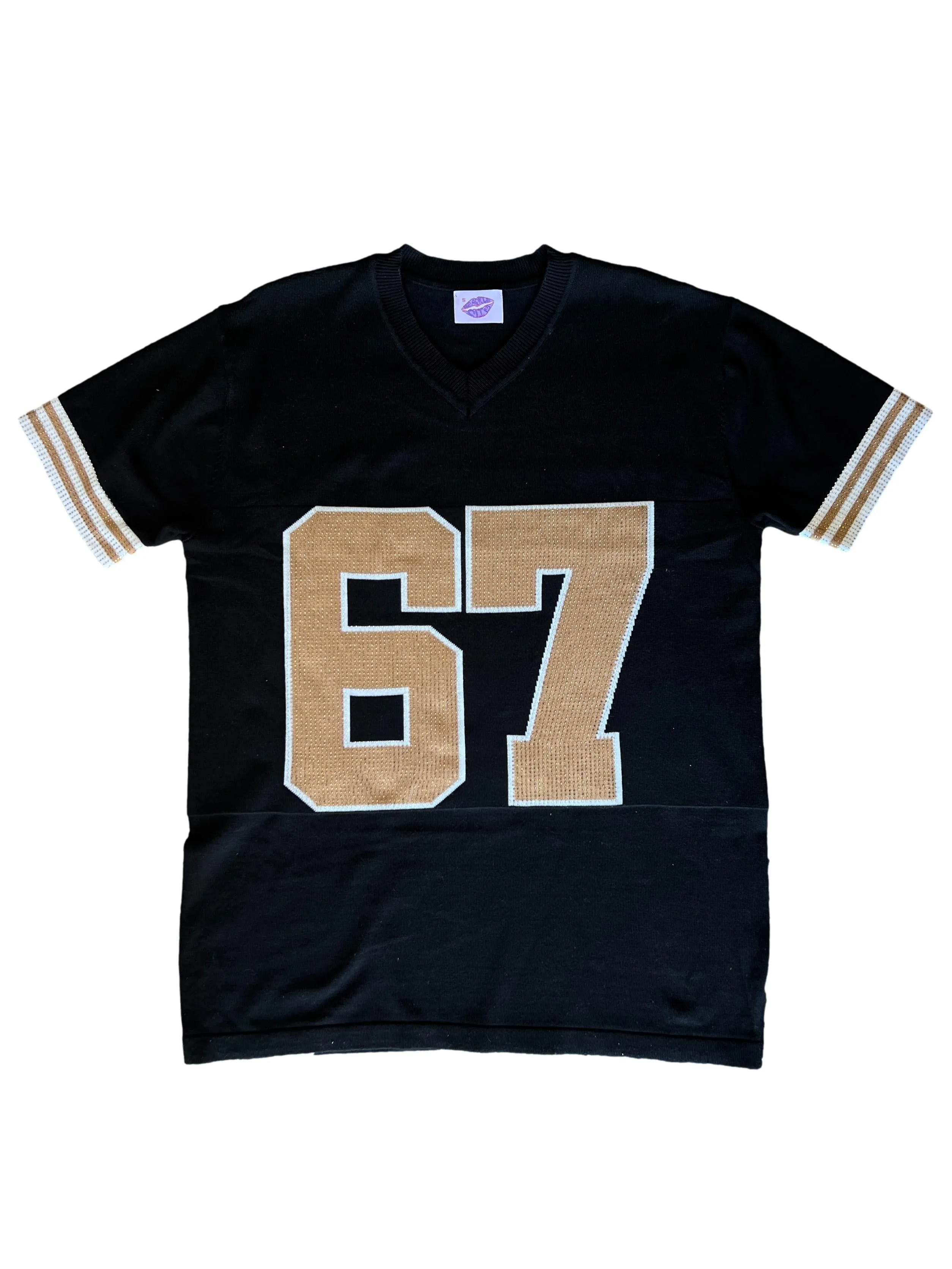 Knit Jersey Dress- Black & Gold