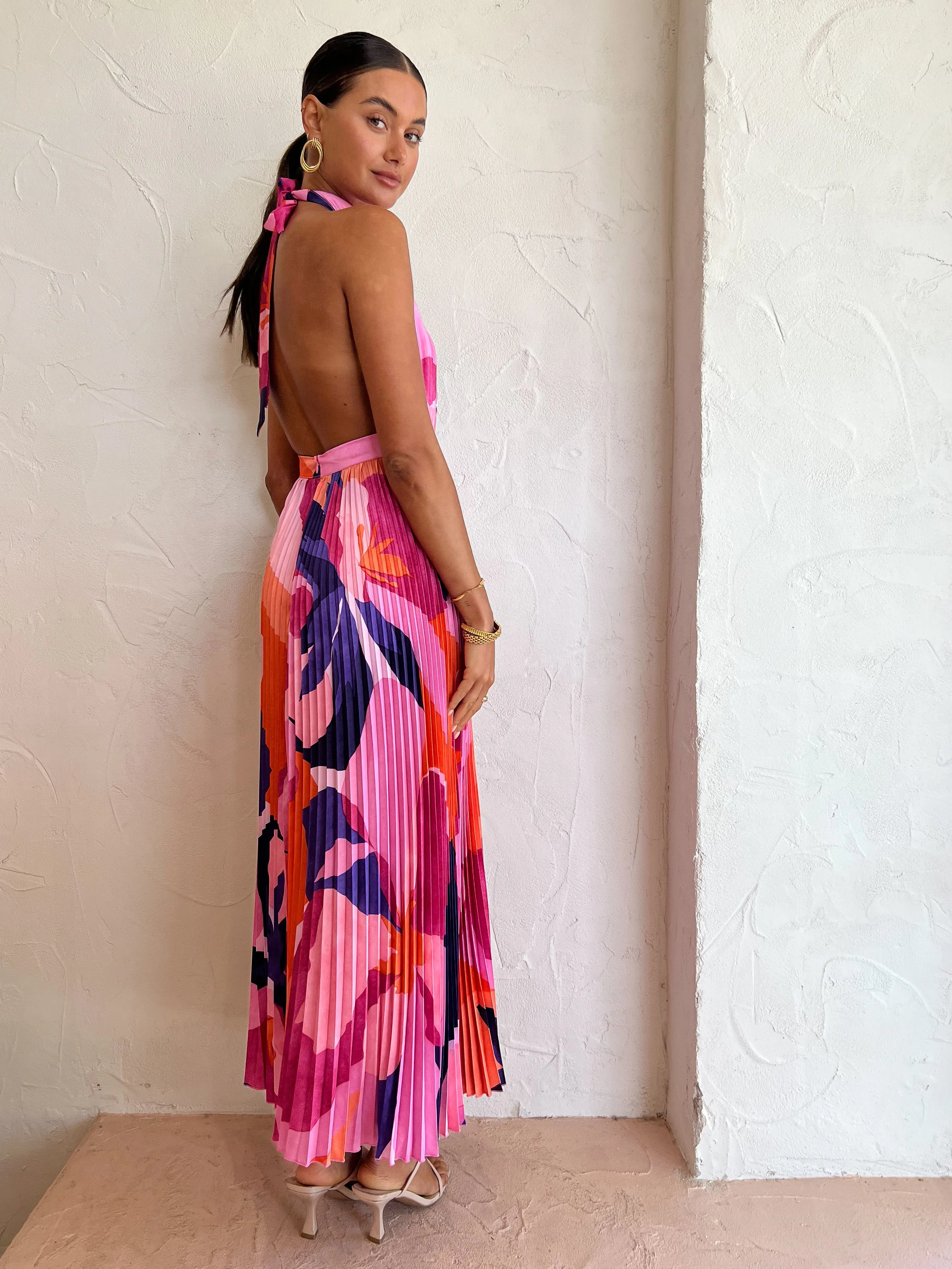 Lidee Renaissance Gown in Capri Print Pink