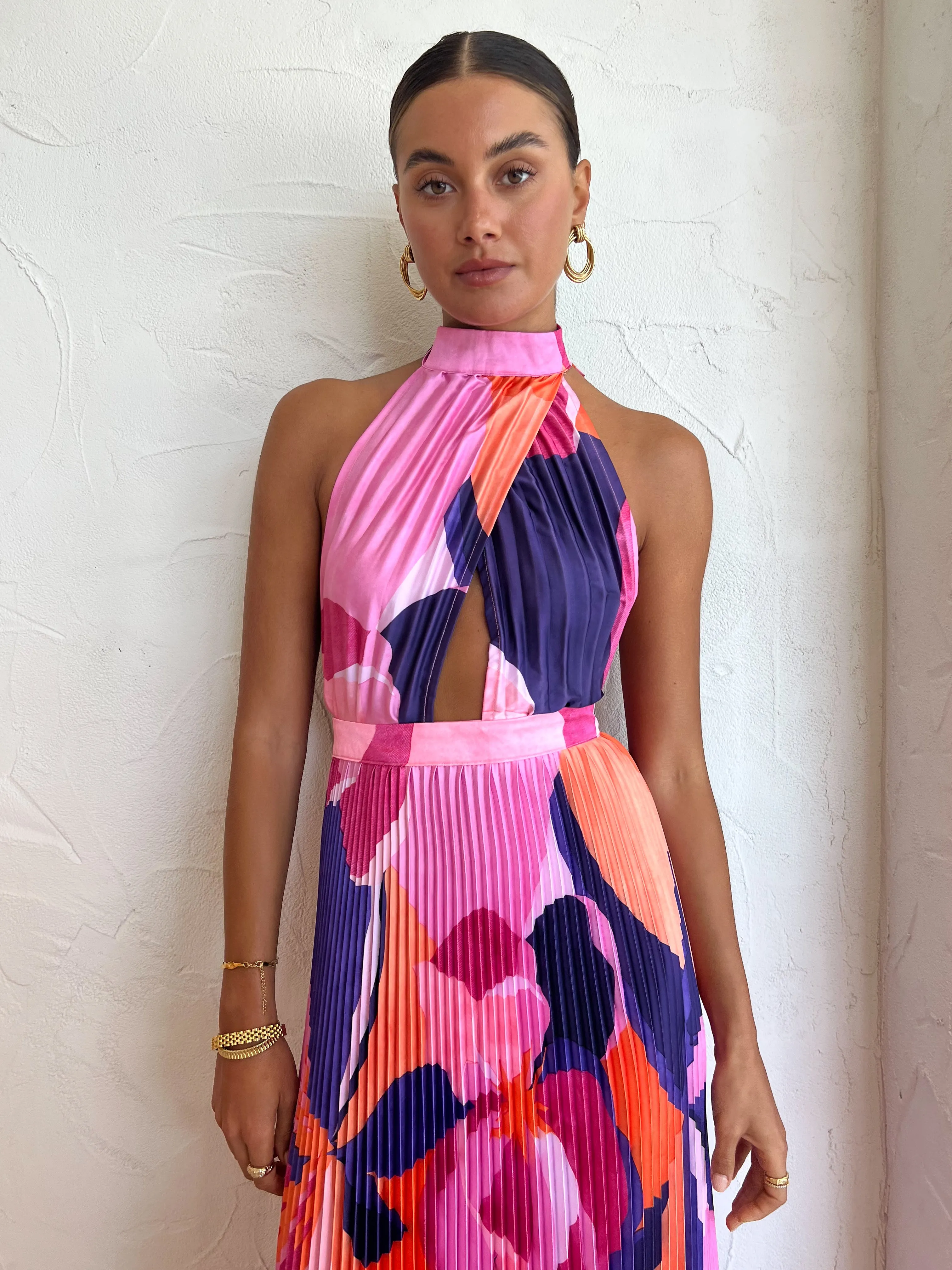 Lidee Renaissance Gown in Capri Print Pink