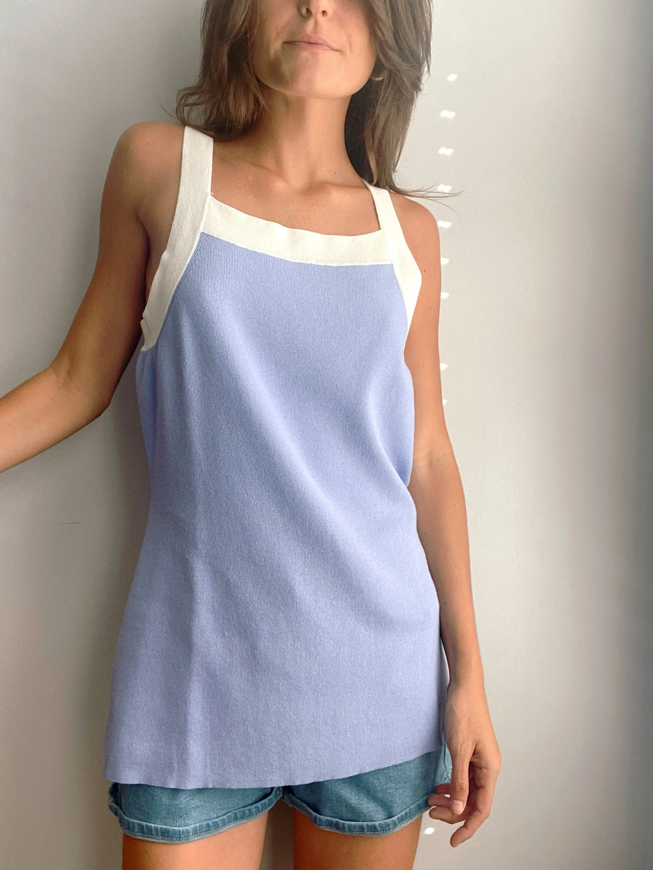 Lilac Purple Tank   Cardigan Sweater Set