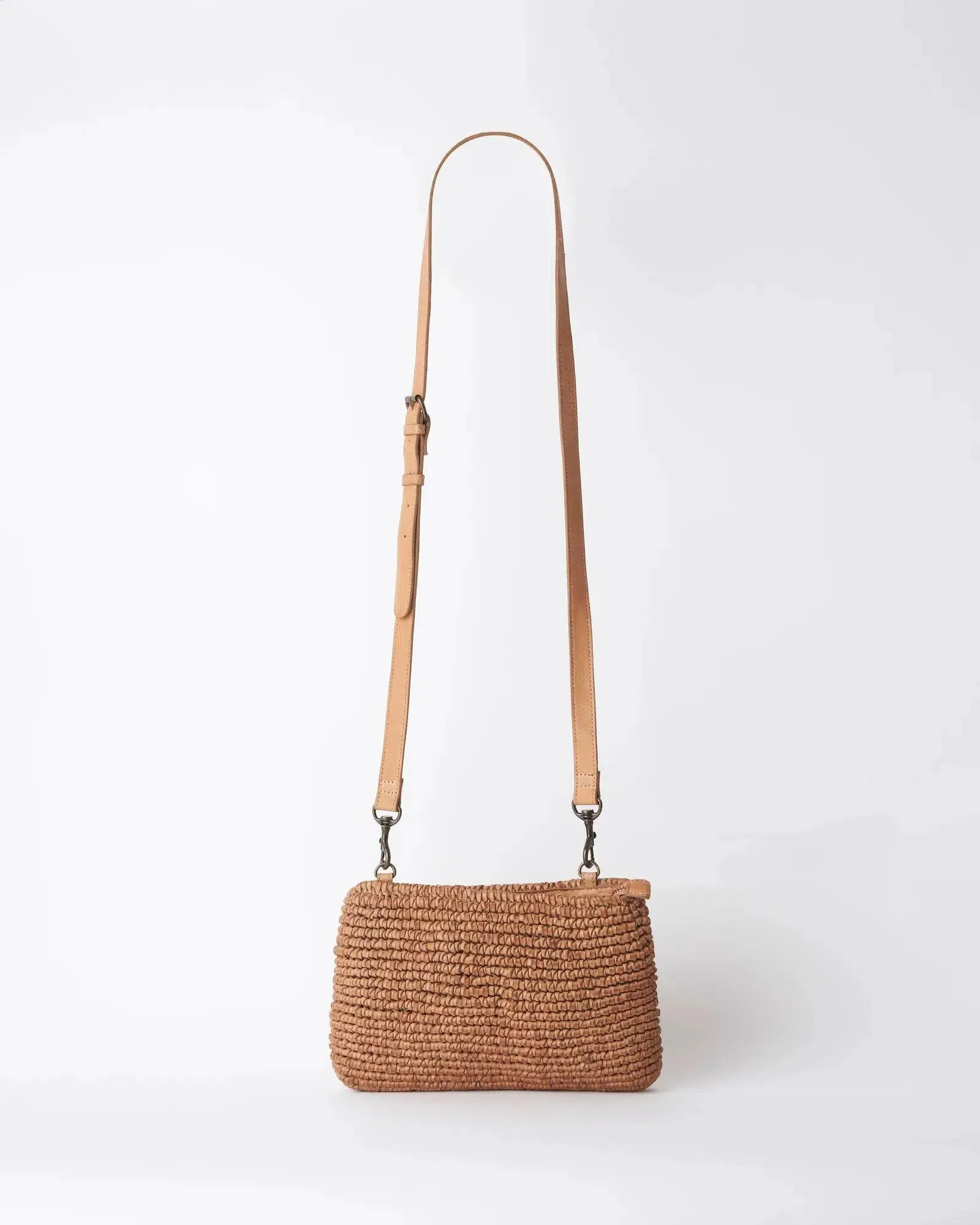 Loop Knit Leather Bag - Tan