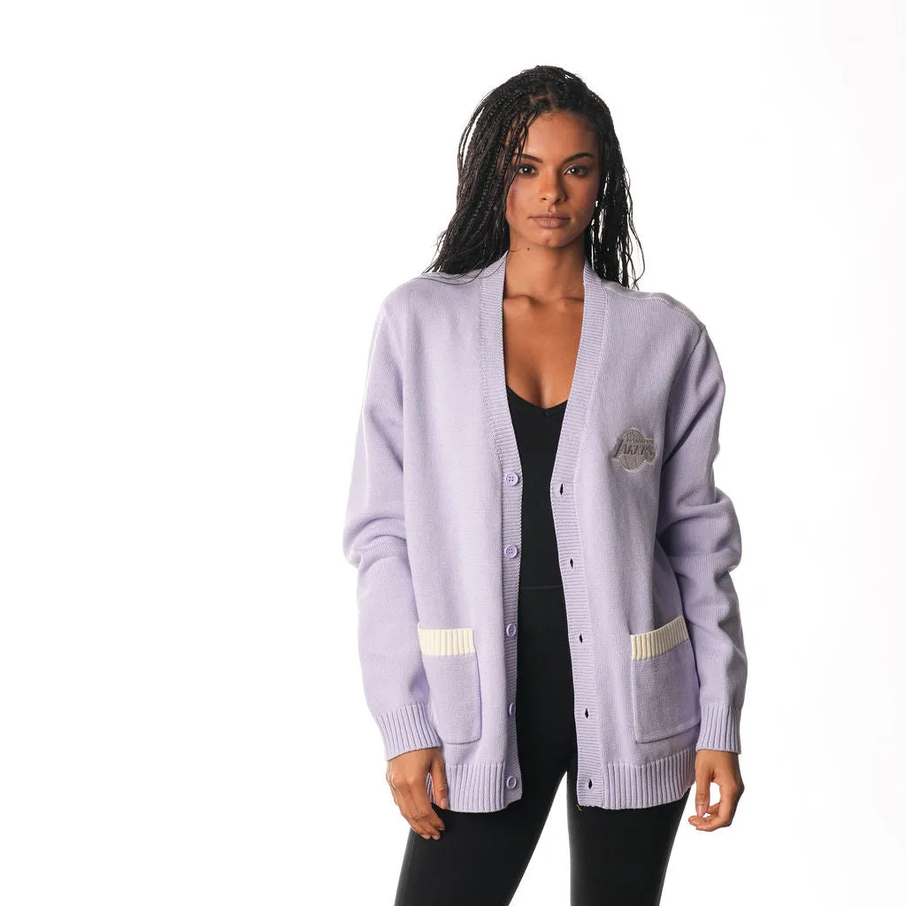 LOS ANGELES LAKERS BUTTON FRONT CARDIGAN - PURPLE
