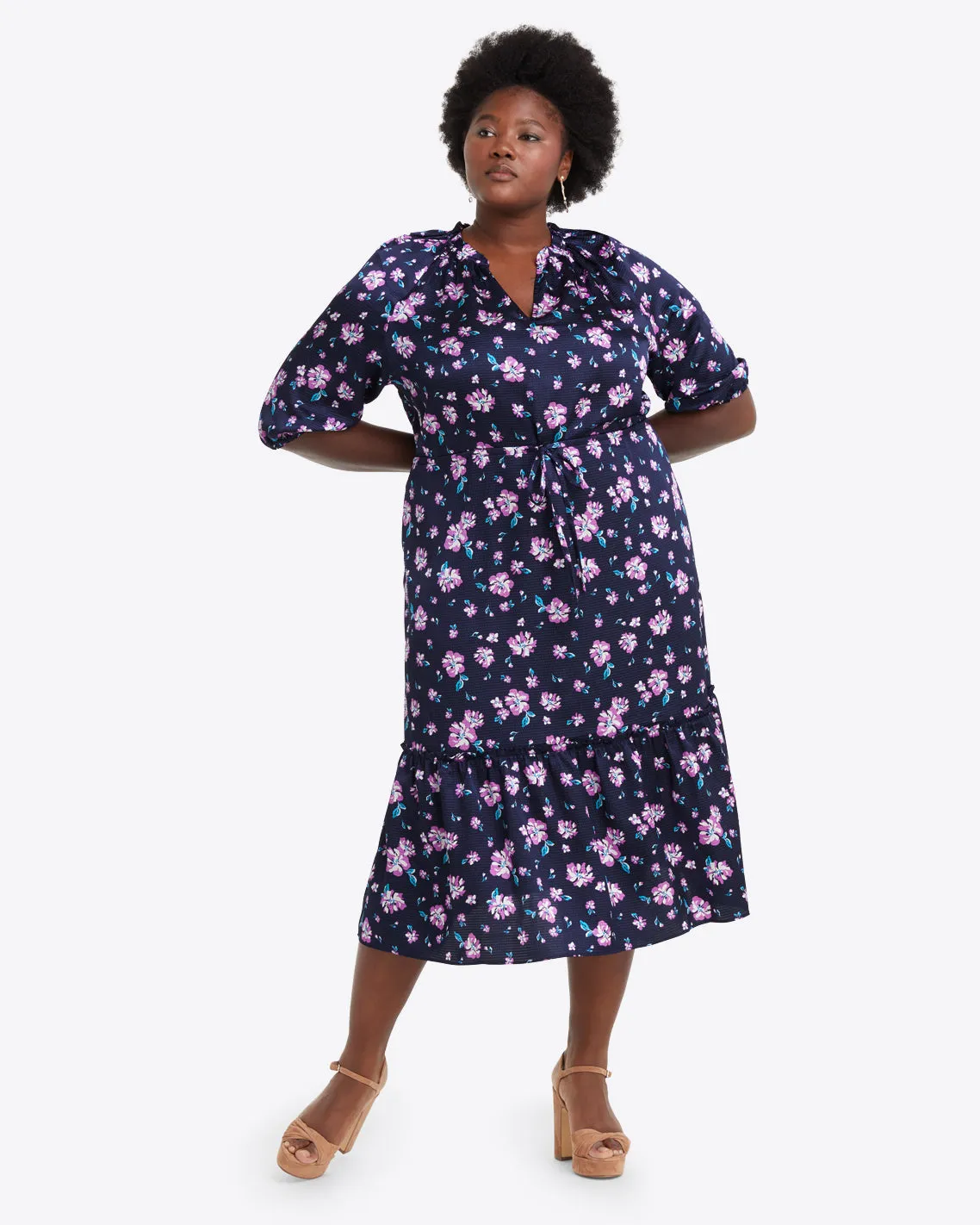 Martina Midi Dress in Zinnia
