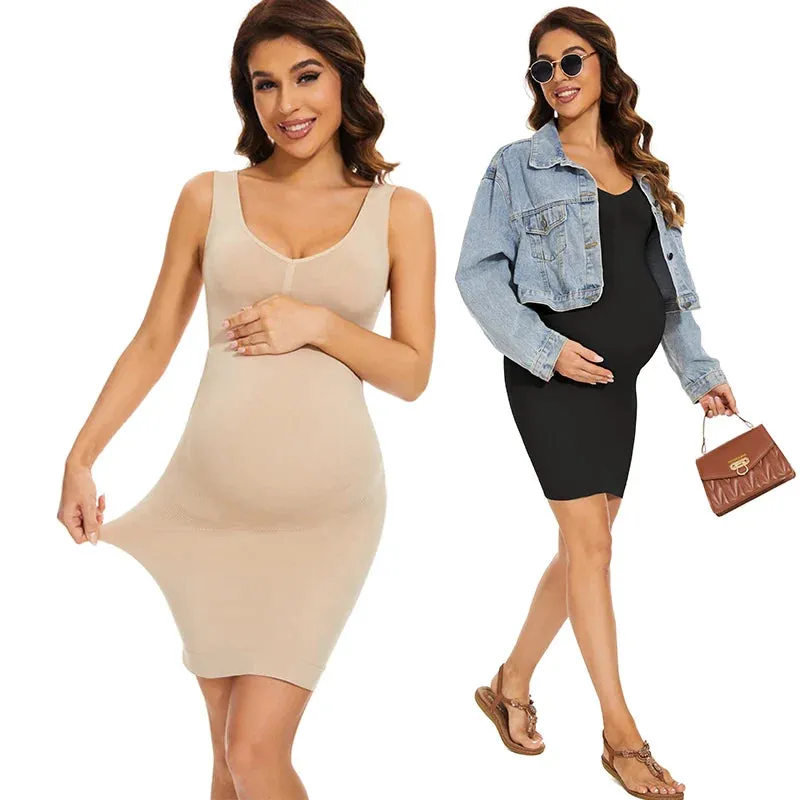 Maternity Shapewear Control Slips Underdress For Women Pregnancy Underwear Belly Back Adominal Support Underwear Seamless Dress