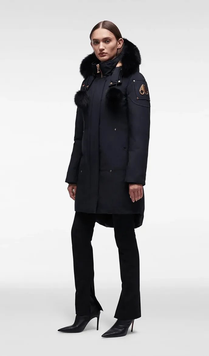 MOOSE KNUCKLES - GOLD STIRLING PARKA FUR WOMEN (pompom) - M39LP203G