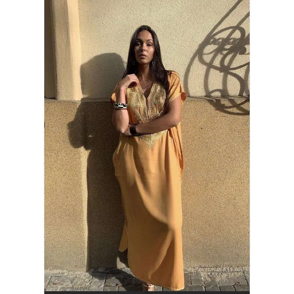 Mustard Yellow Gold Marine Kaftan Caftan & Loungewear