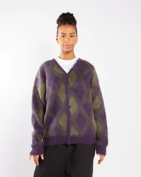 Needles Mohair Cardigan Argyle Purple