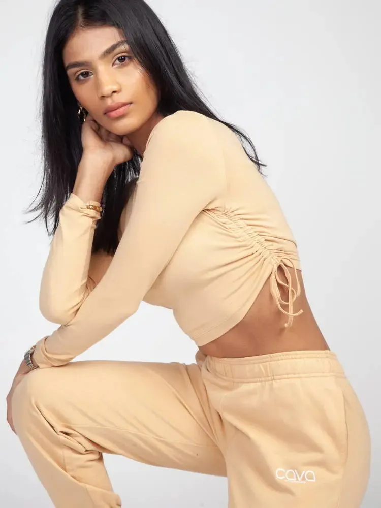 Nude Drawstring Top