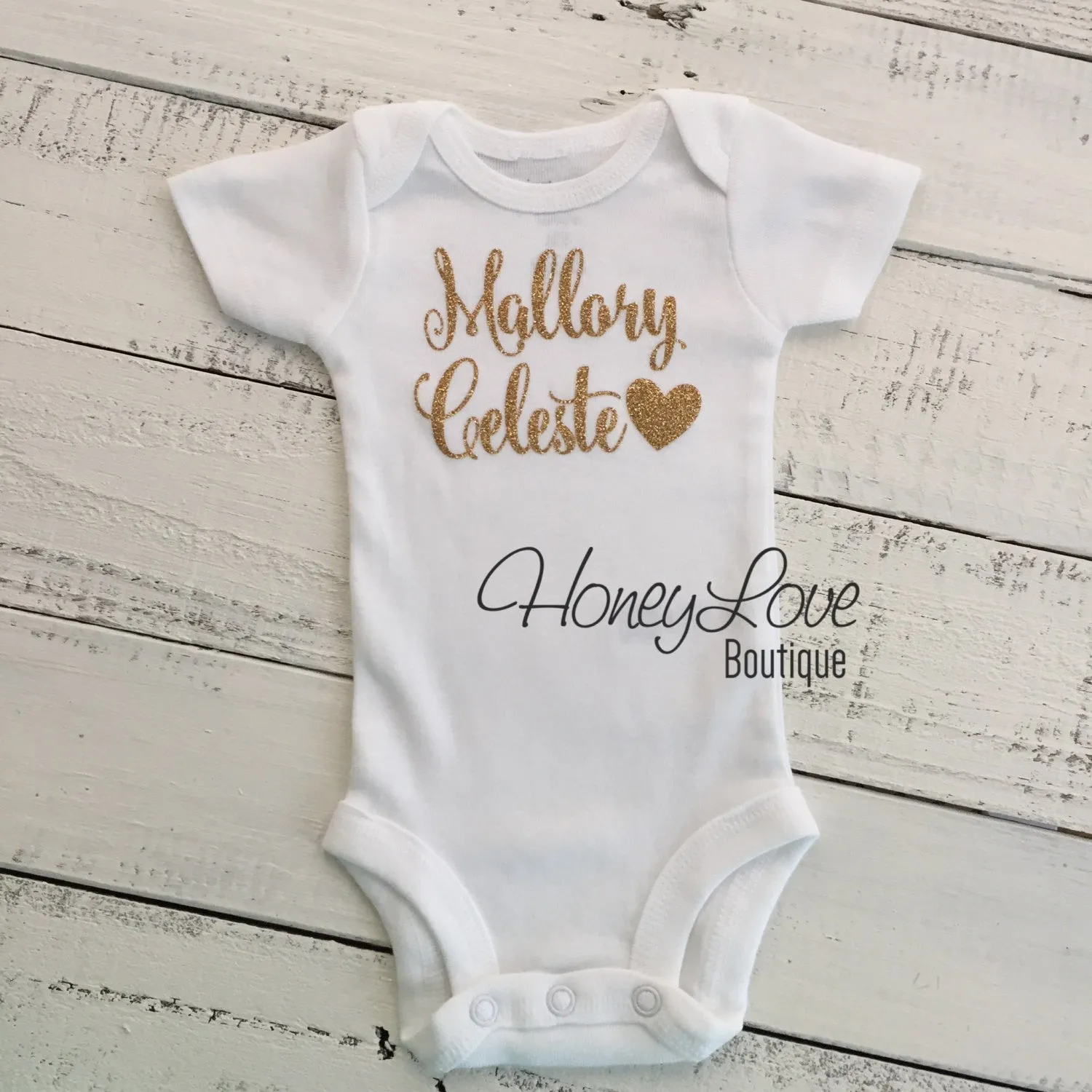 PERSONALIZED Name Outfit - Gold Glitter and Mint/Aqua