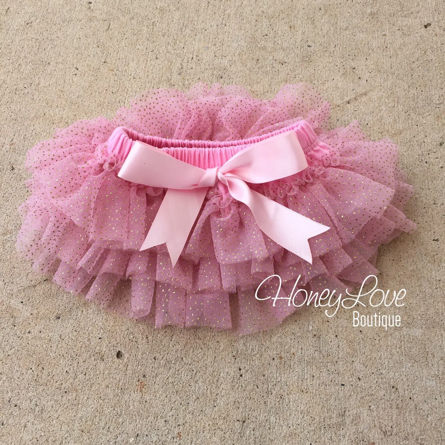 PERSONALIZED Name Outfit - Light Pink and Gold Glitter