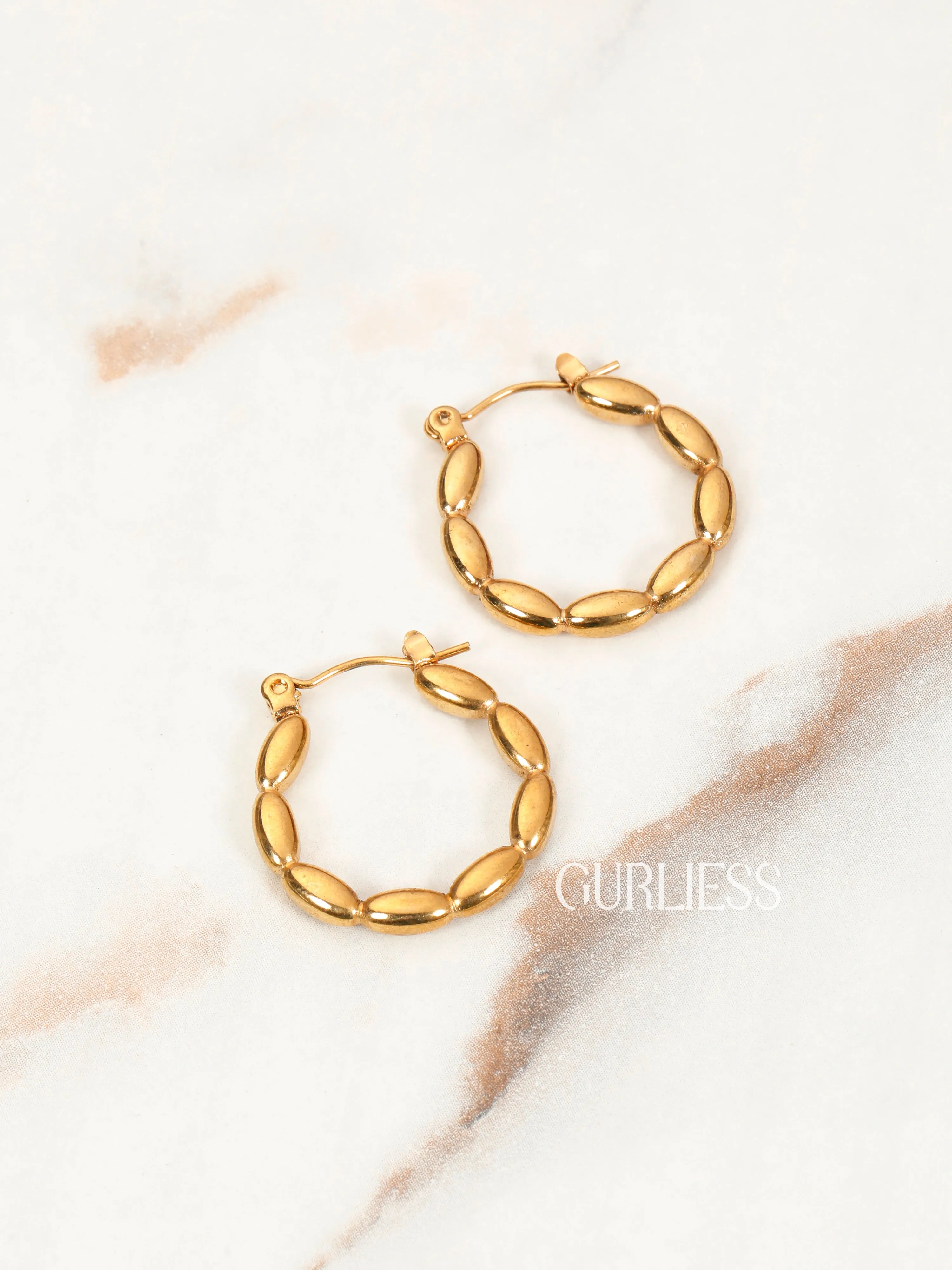 Pleated Frost Hoops Earrings