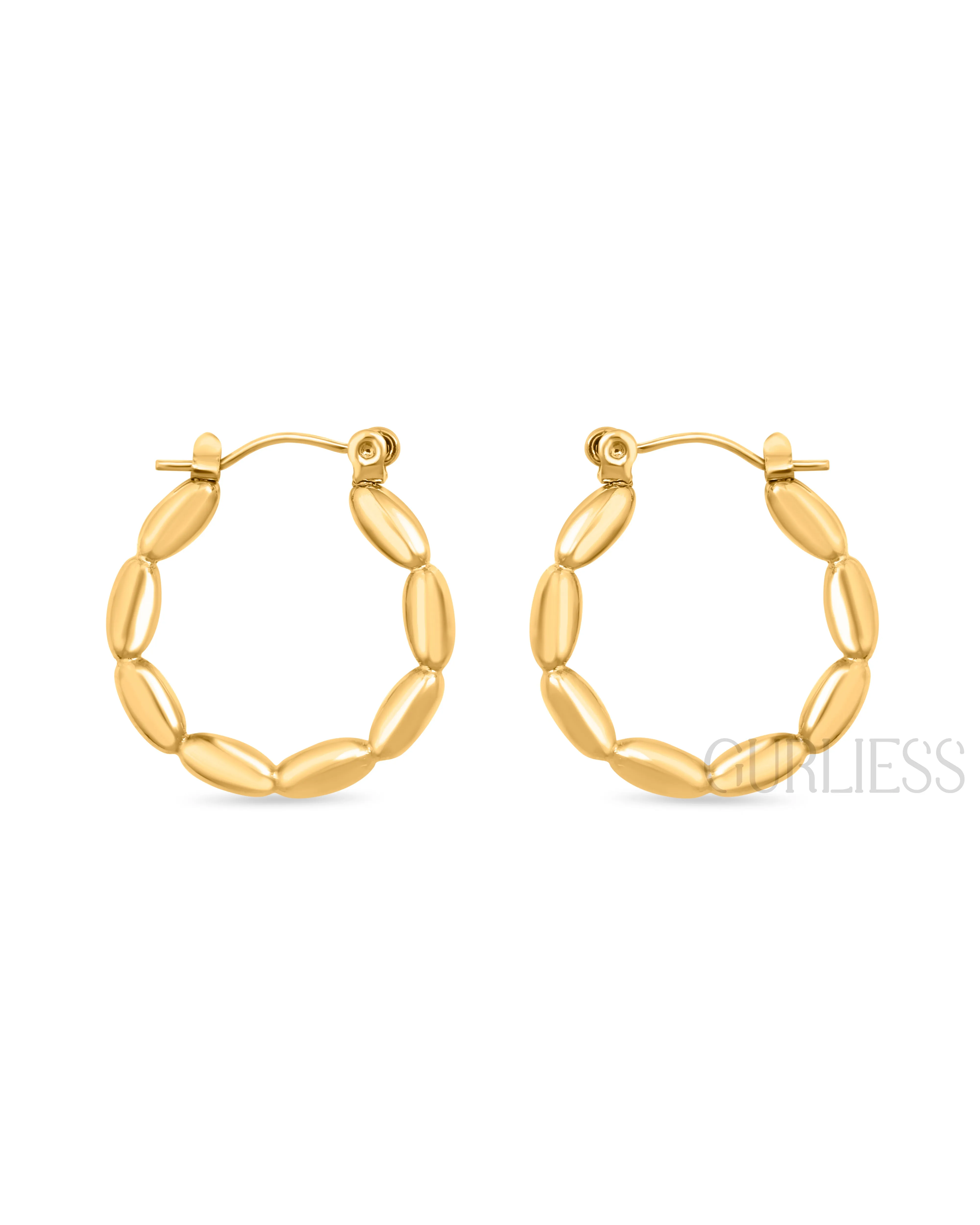 Pleated Frost Hoops Earrings