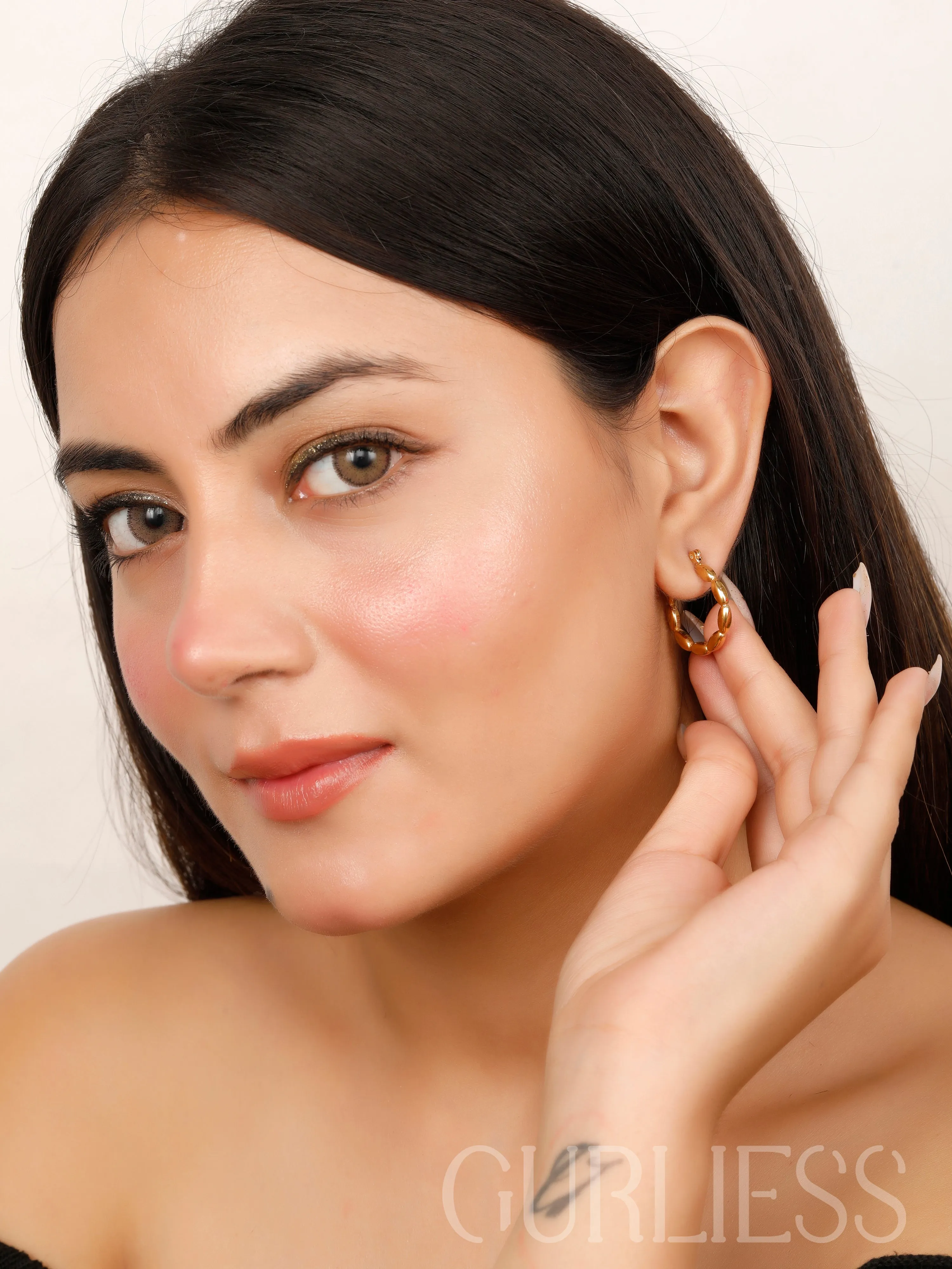 Pleated Frost Hoops Earrings