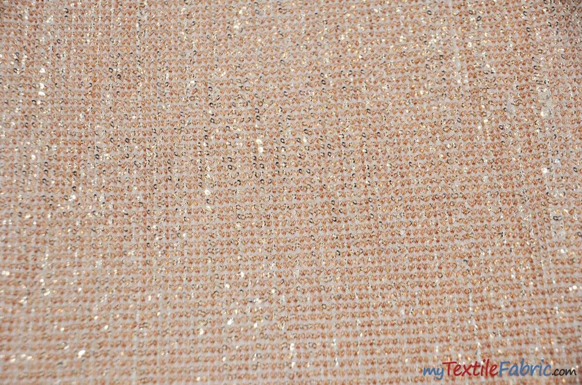Pleated Glitz Sequins Fabric | Pleated Spandex Sequins Fabric | 56" Wide | Multiple Colors |