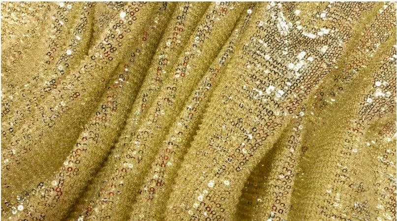 Pleated Glitz Sequins Fabric | Pleated Spandex Sequins Fabric | 56" Wide | Multiple Colors |