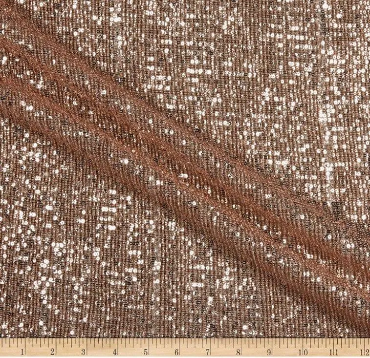 Pleated Glitz Sequins Fabric | Pleated Spandex Sequins Fabric | 56" Wide | Multiple Colors |